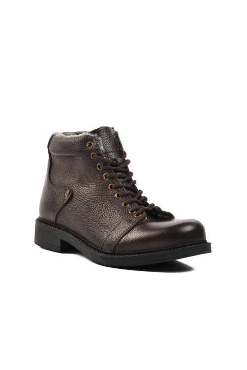 Kahve Floter İçi Kürklü Hakiki Deri Erkek Bot 240096 M