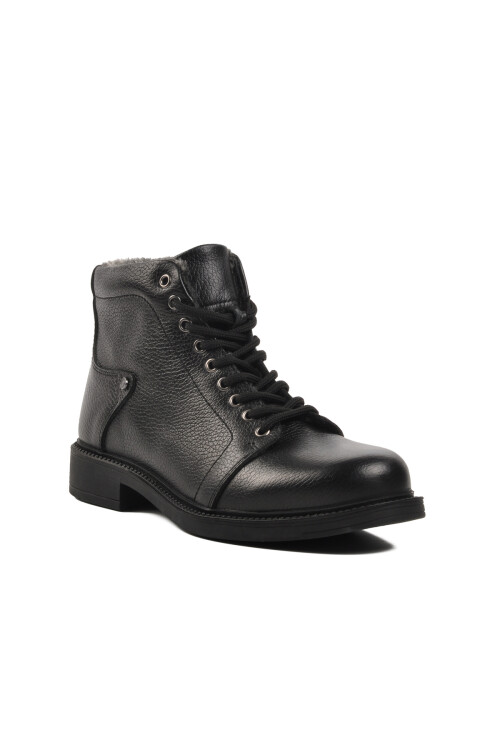 Siyah Floter İçi Kürklü Hakiki Deri Erkek Bot 240096 M