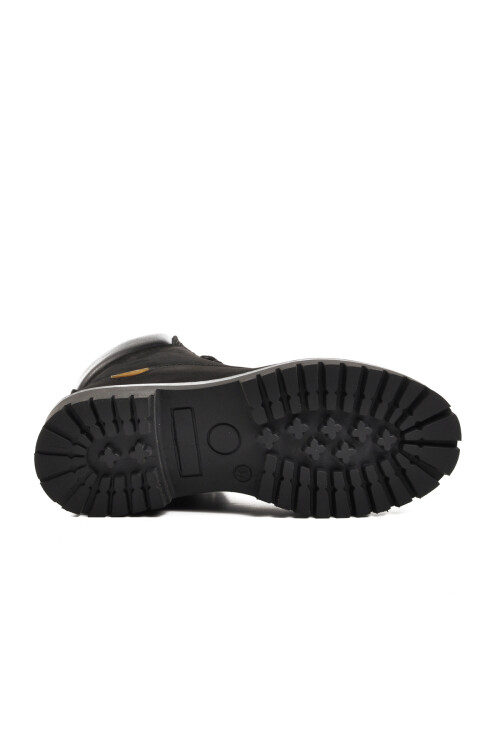 Black Nubuck Water Repellent Genuine Leather Unisex Boots 240602 G