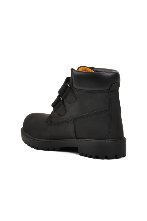 Black Nubuck Genuine Leather Childrens Boots 240850 F