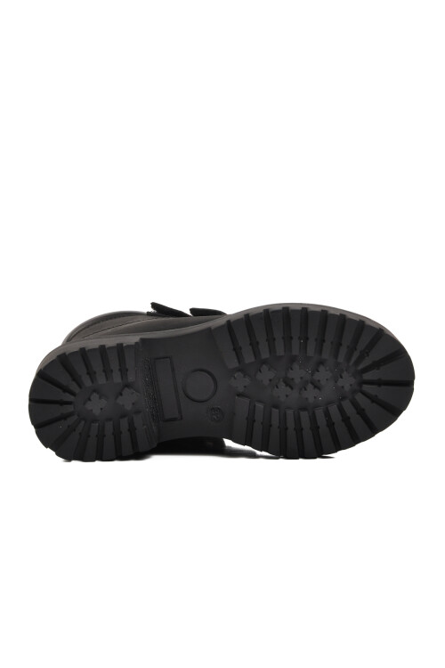 Black Nubuck Genuine Leather Childrens Boots 240850 F