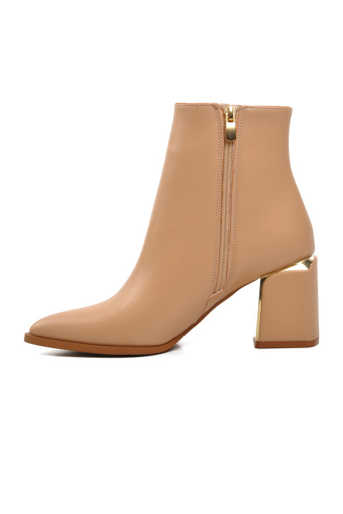 Nude Polar Fleece-lined Womens High Heel Boots 248025 Z