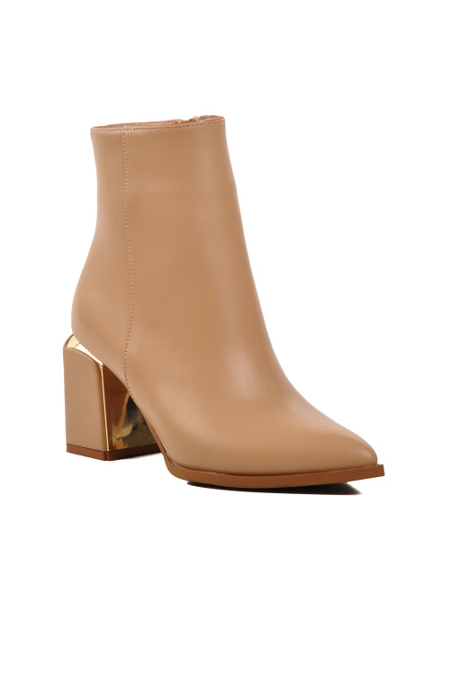 Nude Polar Fleece-lined Womens High Heel Boots 248025 Z