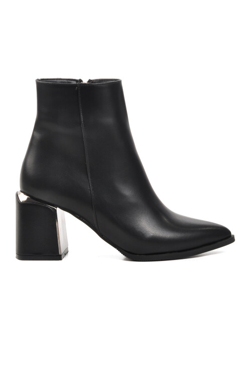 Black Polar Fleece-lined Womens High-Heeled Boots 248025 Z