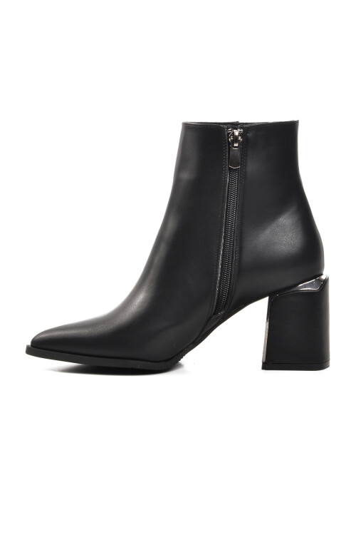 Black Polar Fleece-lined Womens High-Heeled Boots 248025 Z