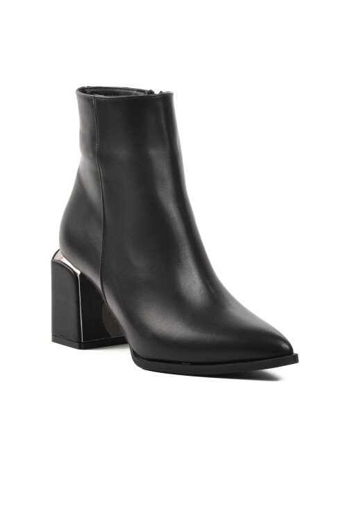 Black Polar Fleece-lined Womens High-Heeled Boots 248025 Z