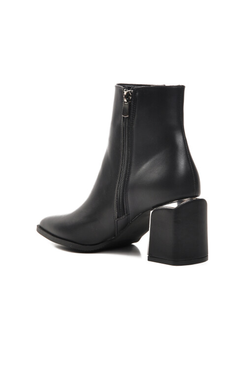 Black Polar Fleece-lined Womens High-Heeled Boots 248025 Z