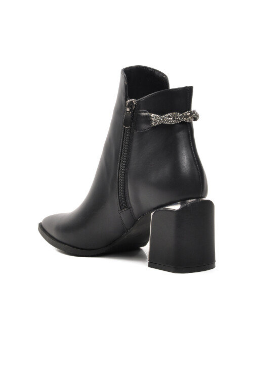 Black Polar Fleece-lined Womens High-Heeled Boots 248029 Z