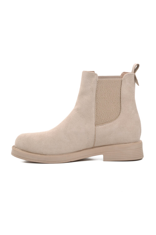 AyakmodBeige Suede Women's Chelsea Boots 284053 Z