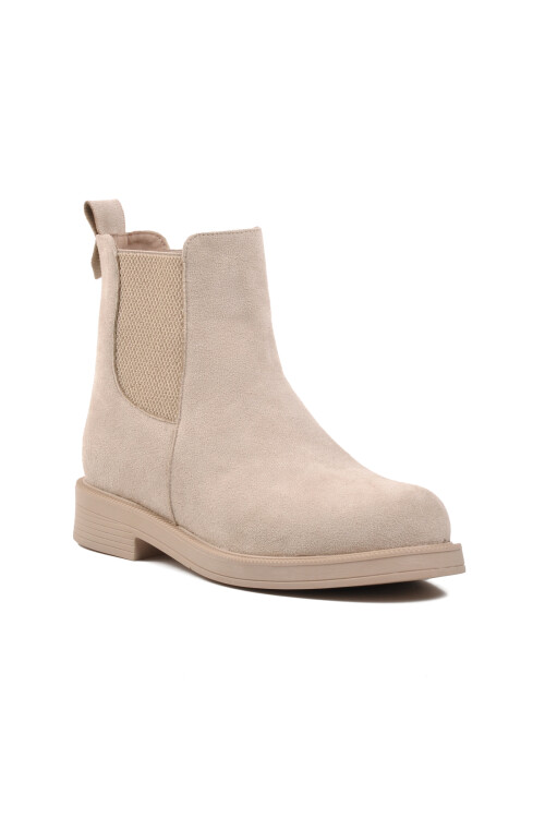 AyakmodBeige Suede Women's Chelsea Boots 284053 Z