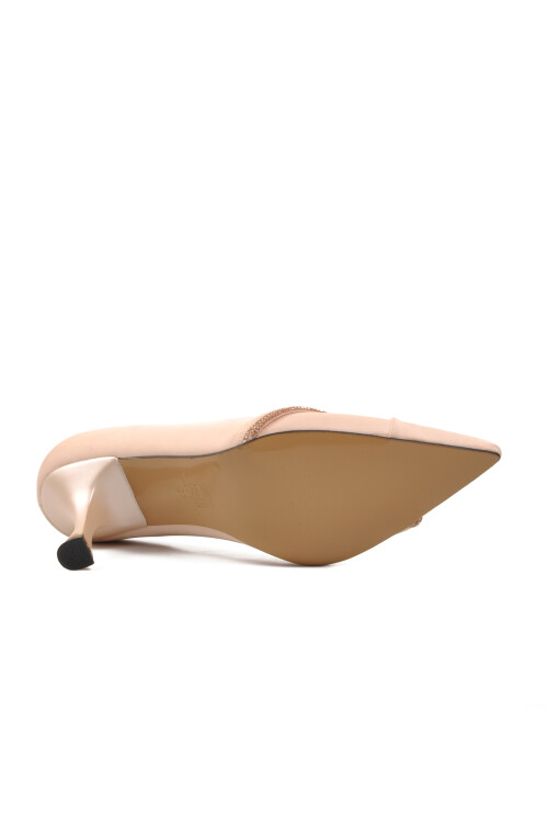 Bej Saten  Kadın Abiye Ayakkabı 312039 Z