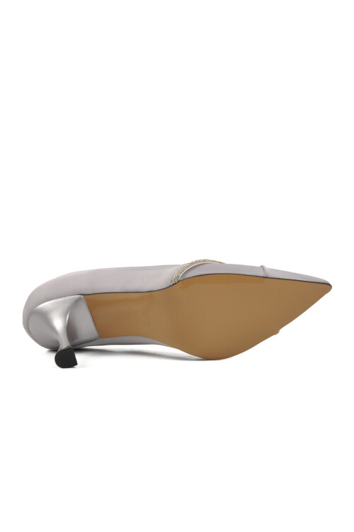 Silver Satin Womens Evening Shoes 312039 Z