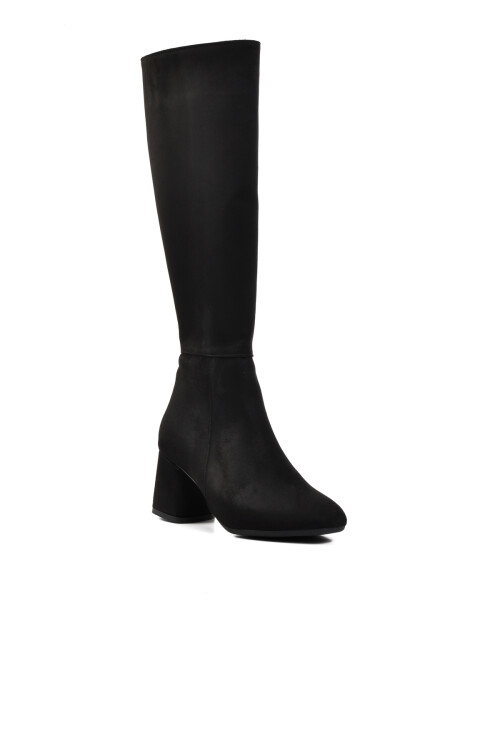 حذاء نسائي من جلد الغزال الأسود 344110 Z