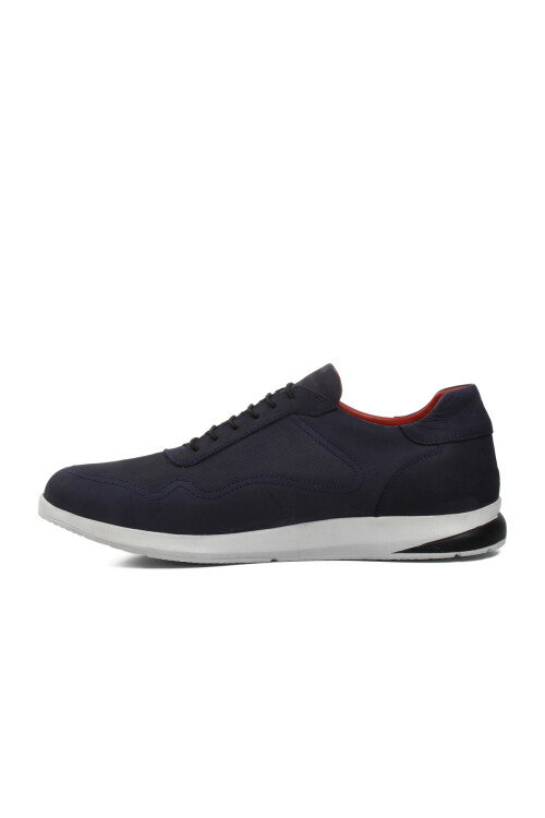 Navy Blue Nubuck Mens Casual Shoes 4384 M (Large Size)