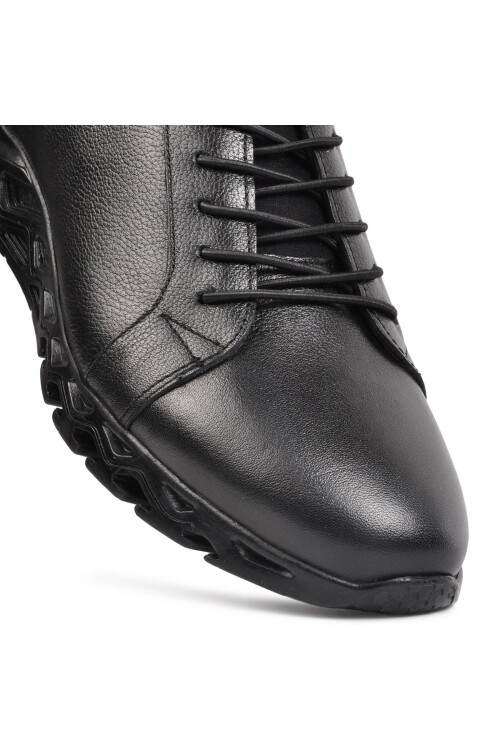 Black Genuine Leather Mens Casual Shoes 4511 M