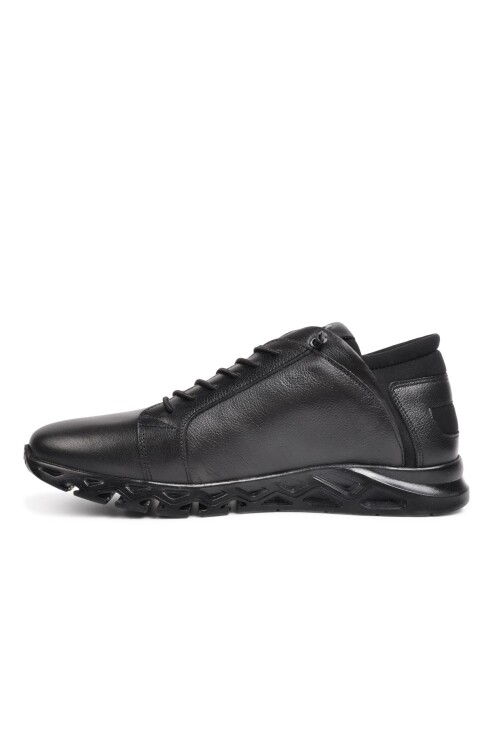 Black Genuine Leather Mens Casual Shoes 4511 M