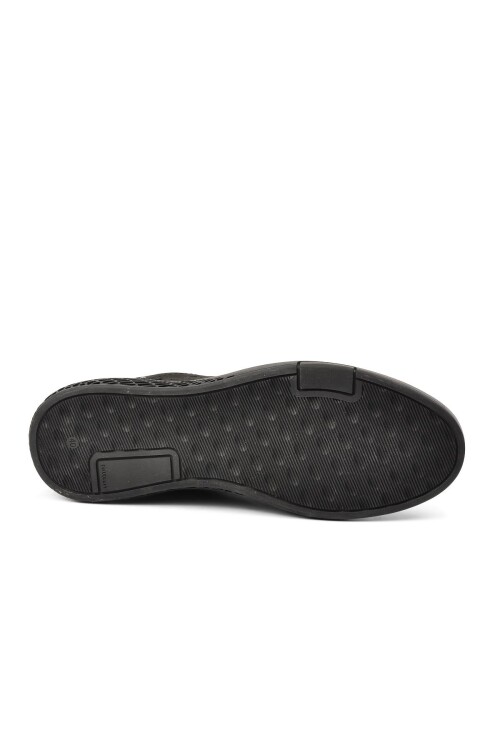 حذاء كاجوال رجالي من الجلد الطبيعي باللون الأسود 4888 M