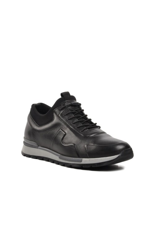 حذاء كاجوال رجالي من الجلد الطبيعي باللون الأسود 5333 M