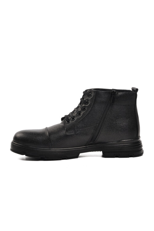 AyakmodBlack Genuine Leather Men's Boots 7085 M