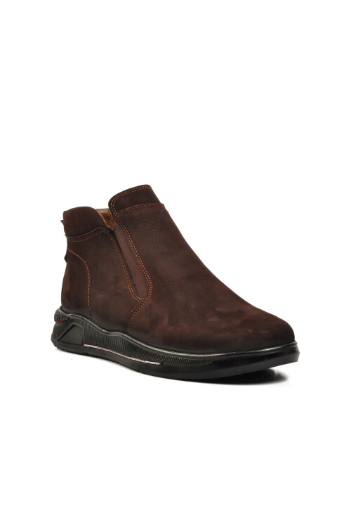 Brown Nubuck Genuine Leather Mens Chelsea Boots 7350 M