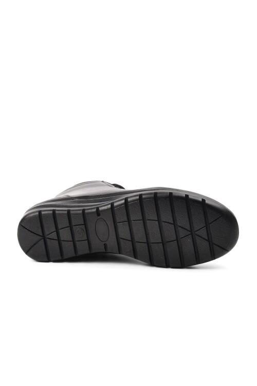 Black Genuine Leather Anatomical Womens Boots 7685 Z