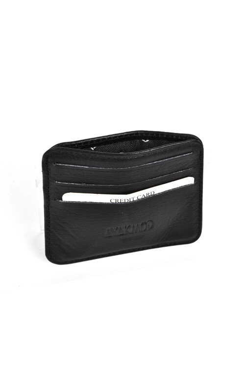 AyakmodSiyah Hakiki Deri Erkek Kartlık 8000