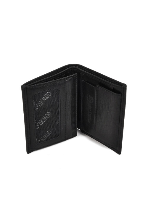 Black Genuine Leather Mens Wallet 8033
