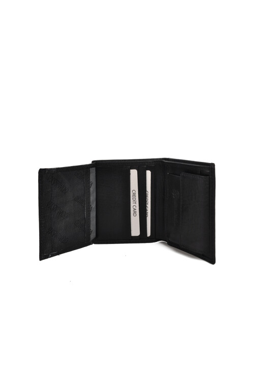 Black Genuine Leather Mens Wallet 8033