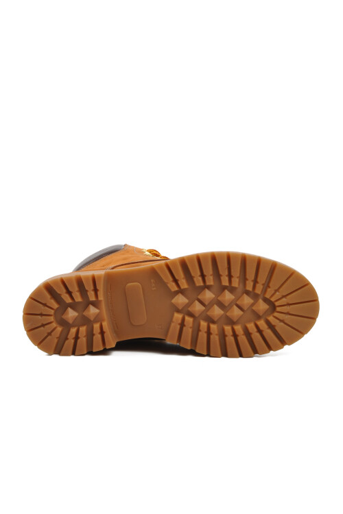 حذاء من الجلد الطبيعي بلون القرفة للجنسين 90001-9