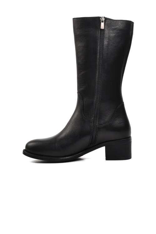 Siyah Hakiki Deri Kadın Çizme 9289 Z