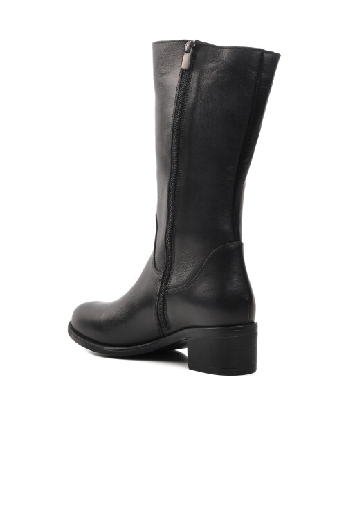 Siyah Hakiki Deri Kadın Çizme 9289 Z