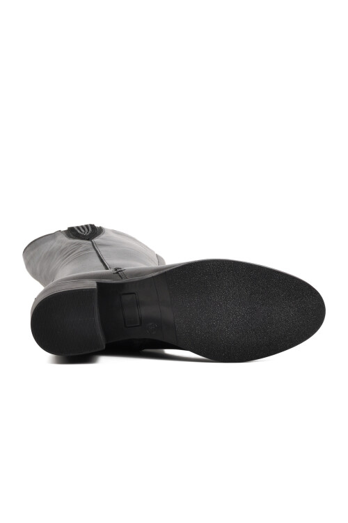 Siyah Hakiki Deri Kadın Çizme 9289 Z