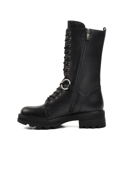 حذاء نسائي تشريحي من الجلد الطبيعي باللون الأسود 9410 Z