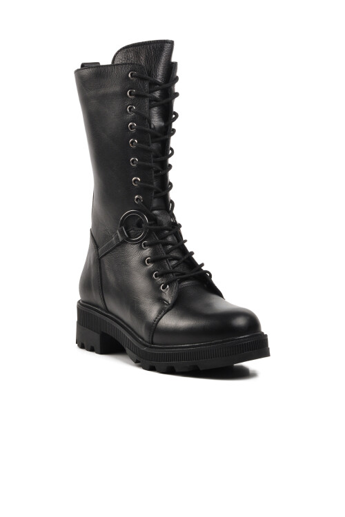 حذاء نسائي تشريحي من الجلد الطبيعي باللون الأسود 9410 Z