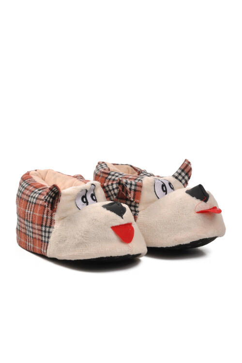 Tile-Beige Womens Slippers with Dog Slippers G