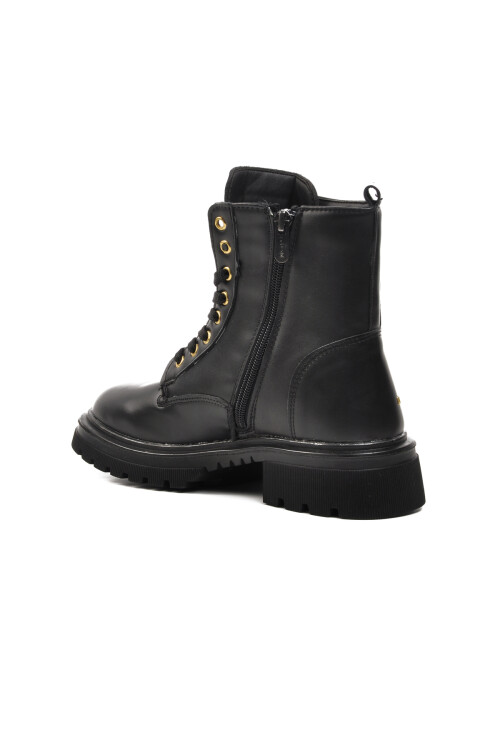 Siyah Bağcıklı Fermuarlı Kadın Bot Lucille Z