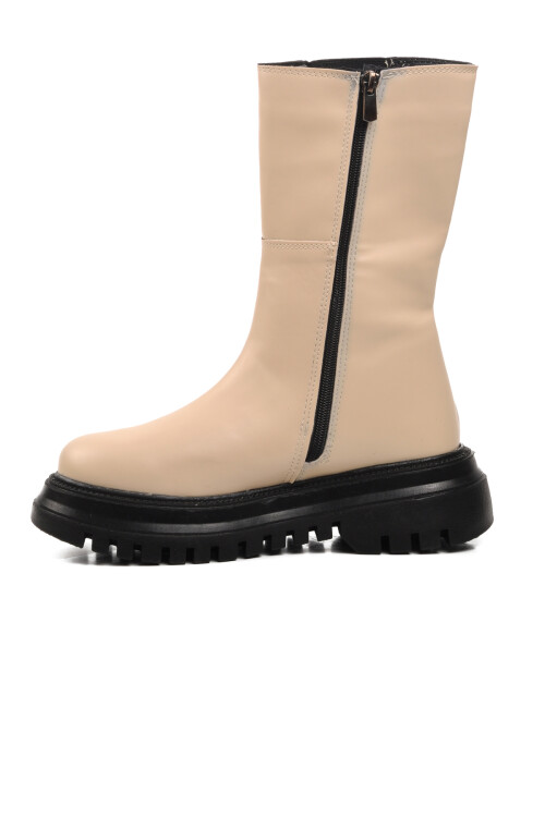 Ecru Zippered Womens Boots Mariet Z