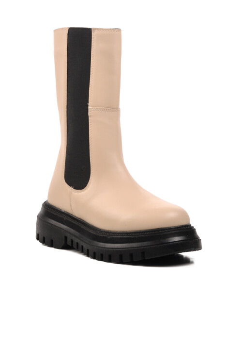 Ecru Zippered Womens Boots Mariet Z