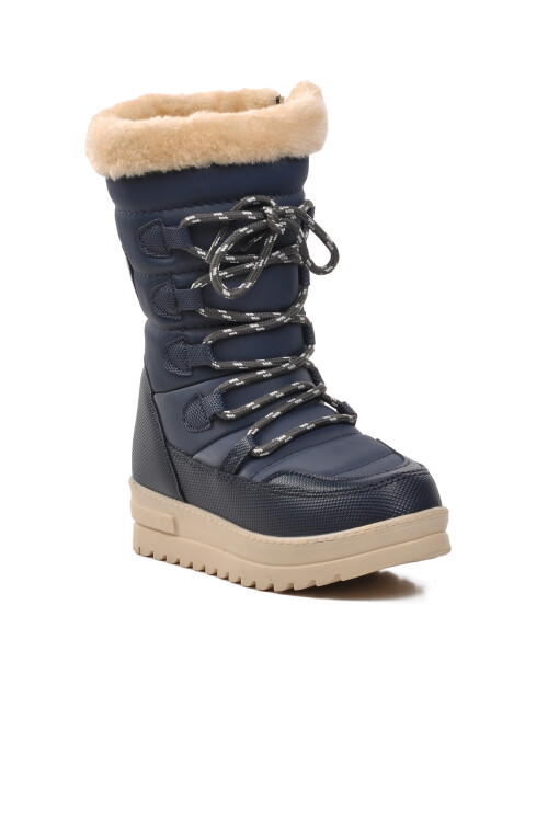 walkwayNavy Blue Children's Snow Boots Yuja F