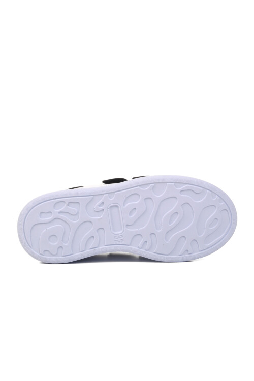 White-Black Patent Leather Kids Sneaker 072 F