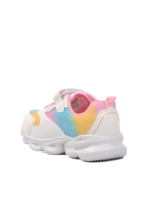 بيبينوحذاء رياضي من الجلد الصناعي باللونين الأبيض والوردي للبنات 1373 P