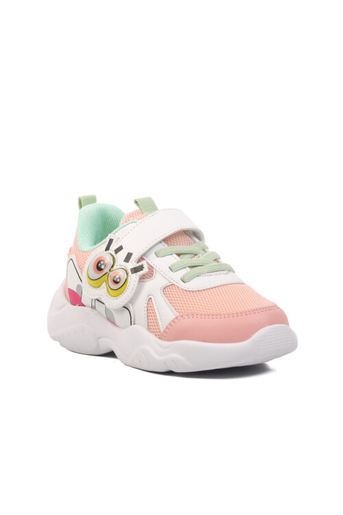 Powder-White-Aqua Green Childrens Sneakers 1634 P