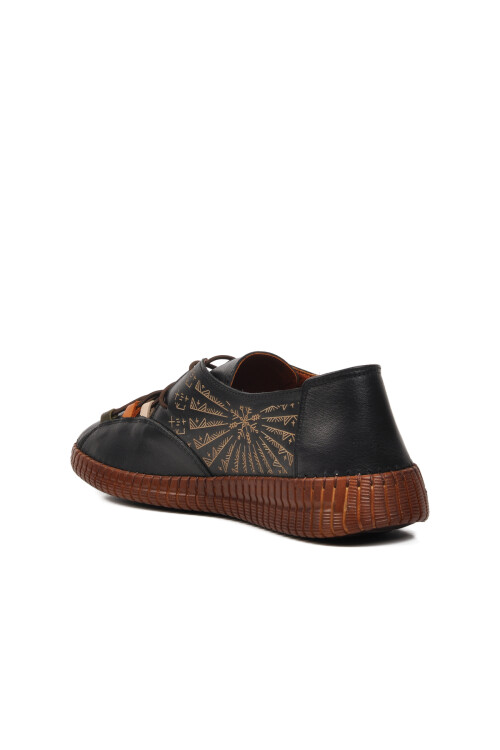 Black Genuine Leather Womens Casual Shoes 24370001Y Z