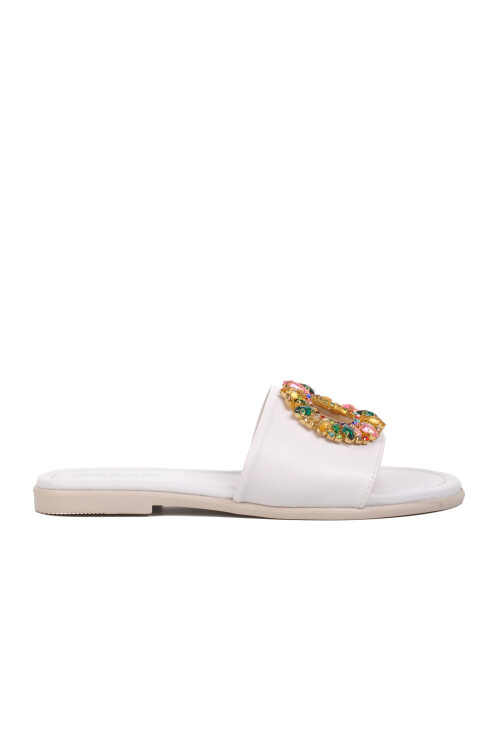 White Womens Slippers 246017 Z