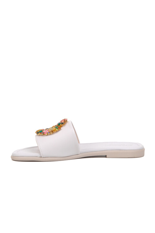White Womens Slippers 246017 Z