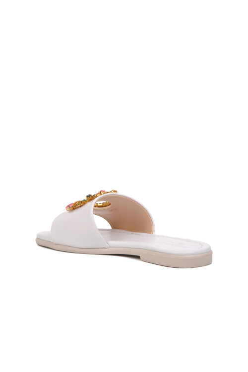White Womens Slippers 246017 Z