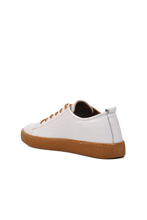 White Genuine Leather Mens Casual Shoes 274055 M