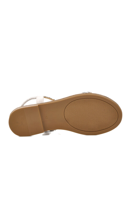 صندل نسائي مسطح فضي اللون 286070 Z