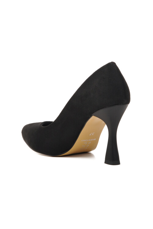 Siyah Süet Kadın Topuklu Ayakkabı 289236 Z