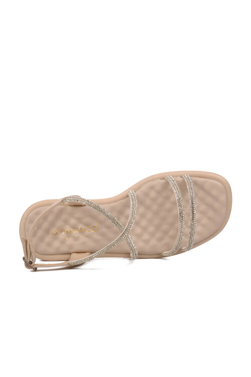 AyakmodBeige Women's Flat Sandals 335175 Z